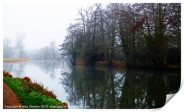 Misty Morning on the river 3 Print by Mike Streeter