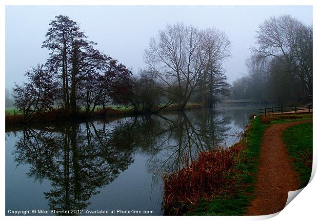 Misty Morning on the river 4 Print by Mike Streeter