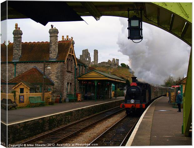 Non-stop through Corfe. Canvas Print by Mike Streeter