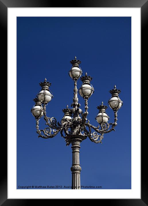 Lamp Post. Framed Mounted Print by Matthew Bates