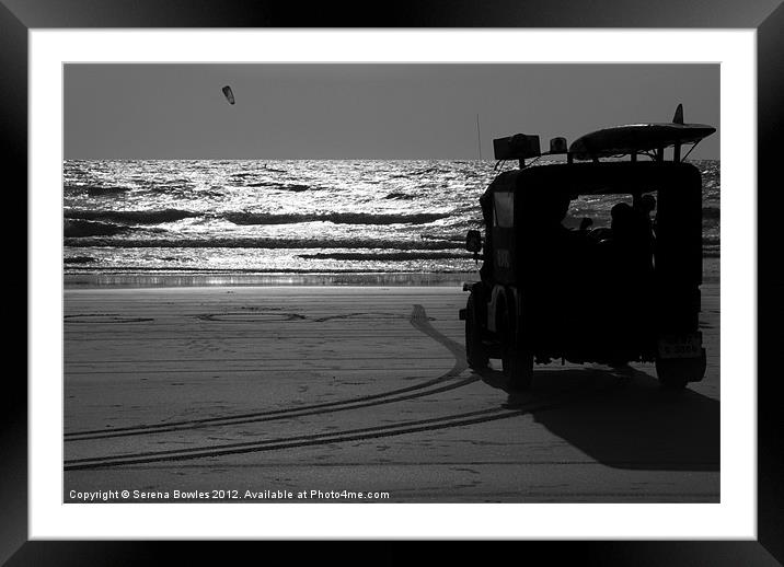 Lifeguard on Mandrem Beach-B&W Framed Mounted Print by Serena Bowles