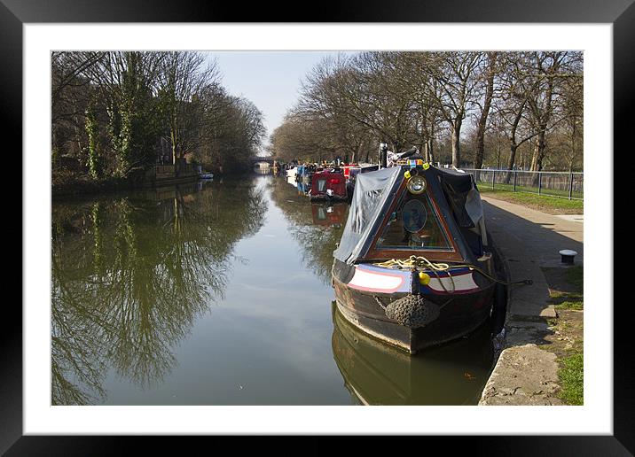 Regents Canal Hackney Framed Mounted Print by David French