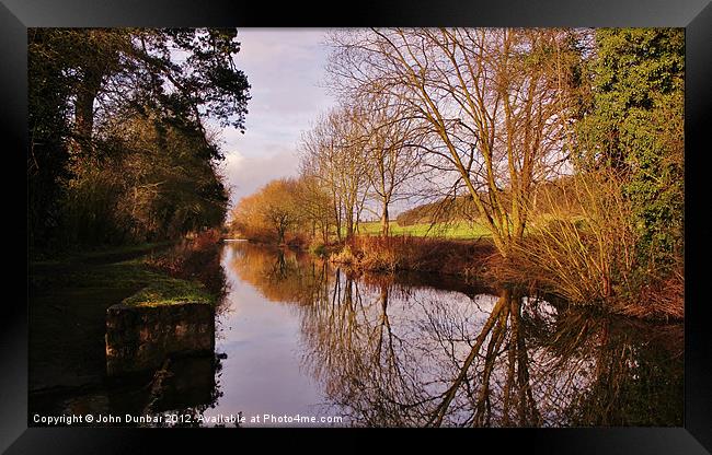 Chesterfield Canal Reflections Framed Print by John Dunbar