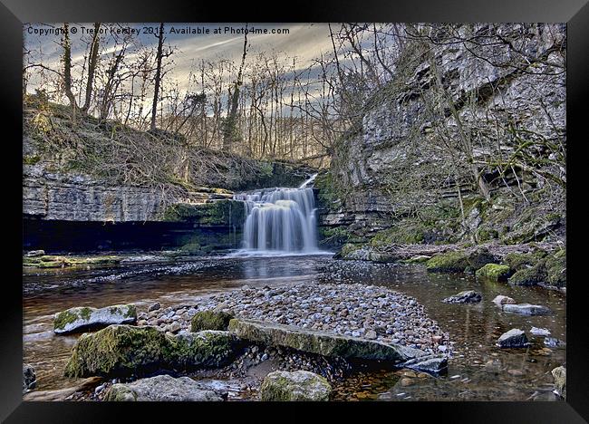 West Burton Falls Framed Print by Trevor Kersley RIP