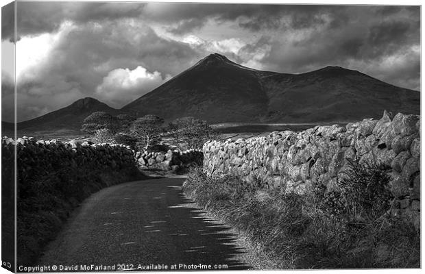 Mourne Sunlight and Shadows Canvas Print by David McFarland