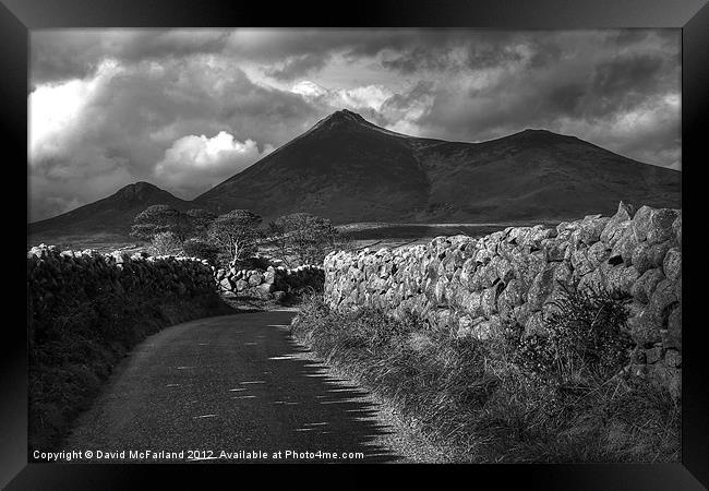 Mourne Sunlight and Shadows Framed Print by David McFarland