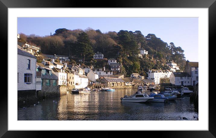 Polperro Harbour Framed Mounted Print by Sandy Dale