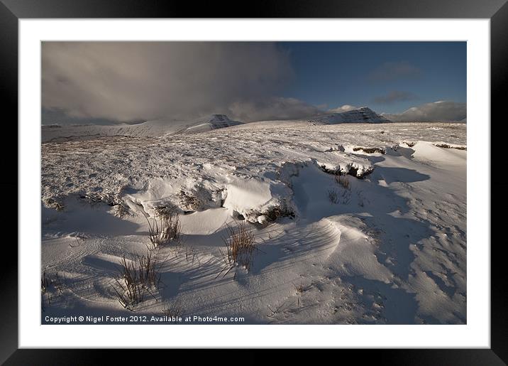 Pen y Fan winter storm Framed Mounted Print by Creative Photography Wales