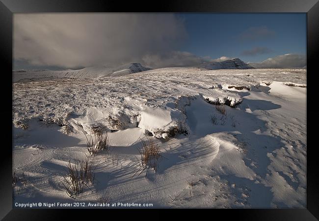Pen y Fan winter storm Framed Print by Creative Photography Wales