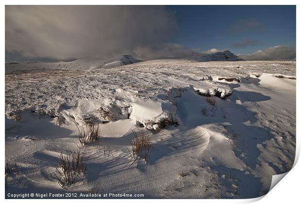 Pen y Fan winter storm Print by Creative Photography Wales