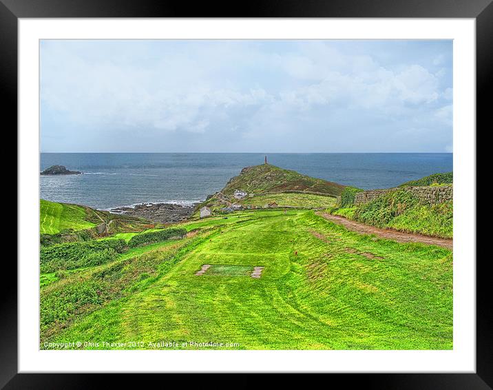 10th Tee at Cape Cornwall Framed Mounted Print by Chris Thaxter