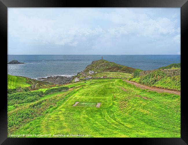 10th Tee at Cape Cornwall Framed Print by Chris Thaxter