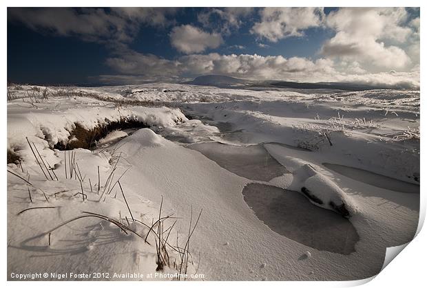 Fan Gyhirich winter landscape Print by Creative Photography Wales