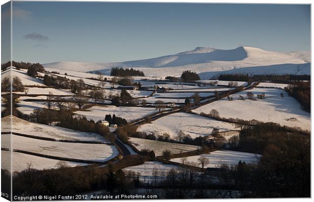 Pen y Fan winter Landscape Canvas Print by Creative Photography Wales