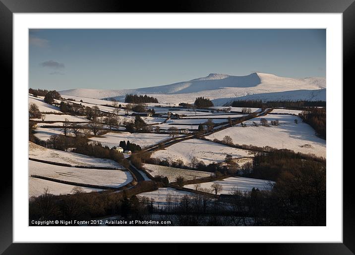 Pen y Fan winter Landscape Framed Mounted Print by Creative Photography Wales