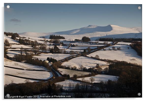 Pen y Fan winter Landscape Acrylic by Creative Photography Wales