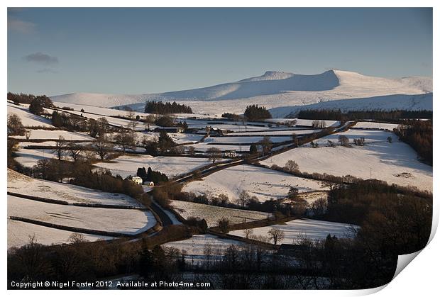 Pen y Fan winter Landscape Print by Creative Photography Wales