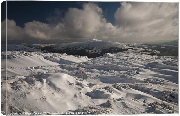 Black Mountains snowscape Canvas Print by Creative Photography Wales