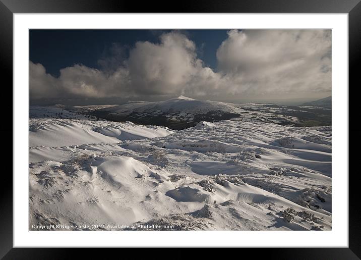 Black Mountains snowscape Framed Mounted Print by Creative Photography Wales