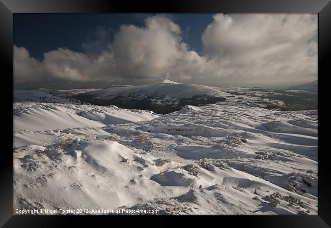 Black Mountains snowscape Framed Print by Creative Photography Wales
