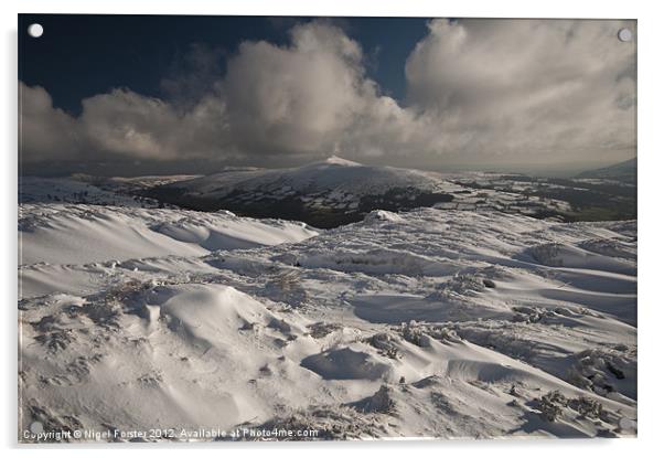Black Mountains snowscape Acrylic by Creative Photography Wales