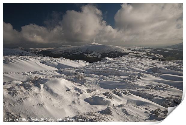 Black Mountains snowscape Print by Creative Photography Wales