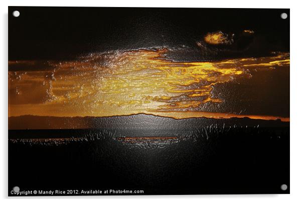 Sunset in Thames NZ Acrylic by Mandy Rice