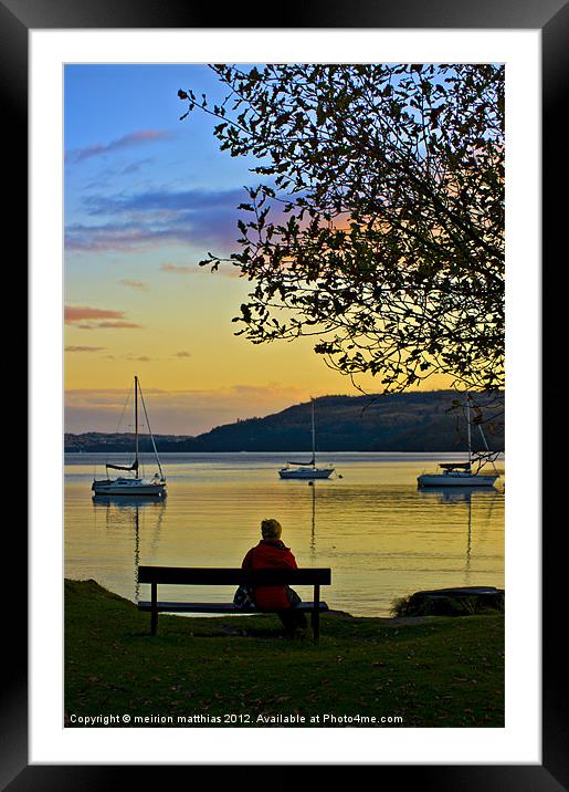 watching the sun go down Framed Mounted Print by meirion matthias