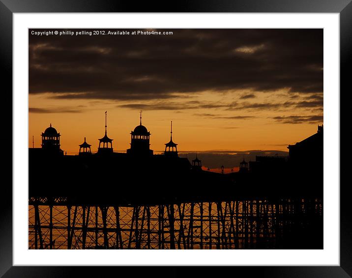 Silhouette pier  Sunrise Framed Mounted Print by camera man