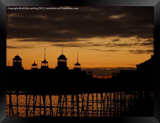Silhouette pier  Sunrise Framed Print by camera man