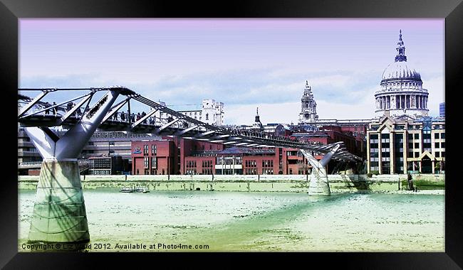 London Millenium Bridge Framed Print by Liz Ward