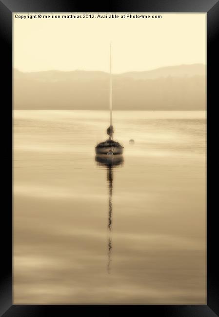 dreamy misty windermere morning Framed Print by meirion matthias