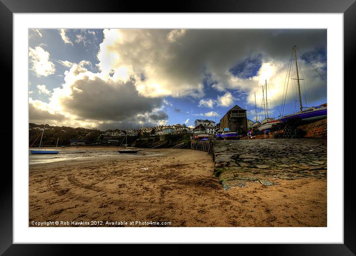 New Quay Harbour Framed Mounted Print by Rob Hawkins