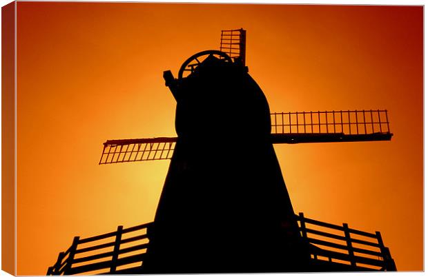 Windmill Silhouette Canvas Print by Louise Godwin