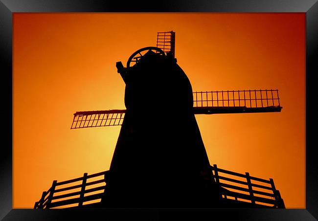 Windmill Silhouette Framed Print by Louise Godwin