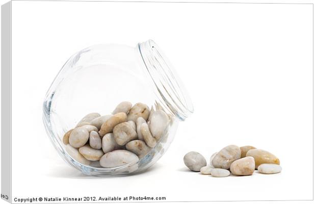 Pebbles and Jar Canvas Print by Natalie Kinnear