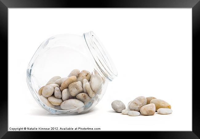 Pebbles and Jar Framed Print by Natalie Kinnear