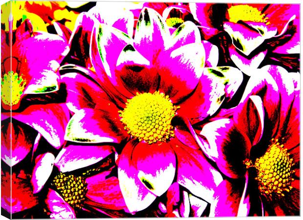 Psychedelic Flowers 01 Canvas Print by Rick Parrott