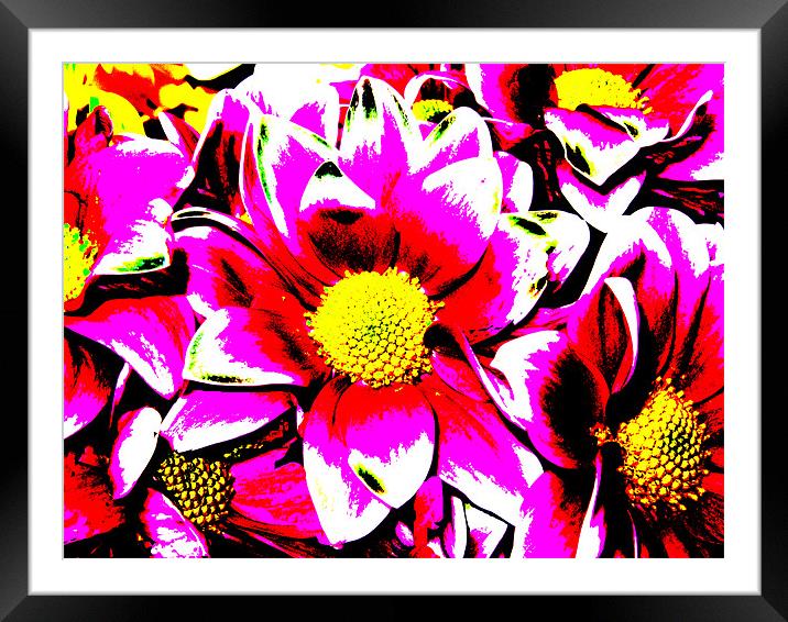 Psychedelic Flowers 01 Framed Mounted Print by Rick Parrott