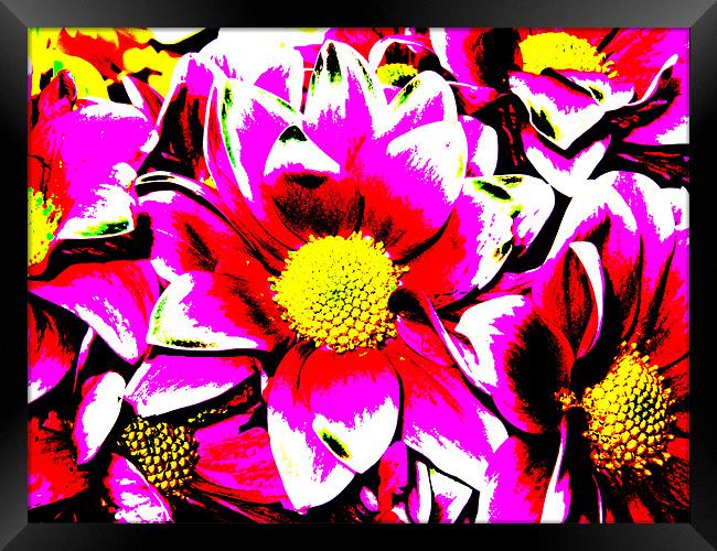 Psychedelic Flowers 01 Framed Print by Rick Parrott