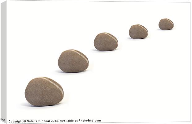 Five Pebbles in an Orderly Queue Canvas Print by Natalie Kinnear
