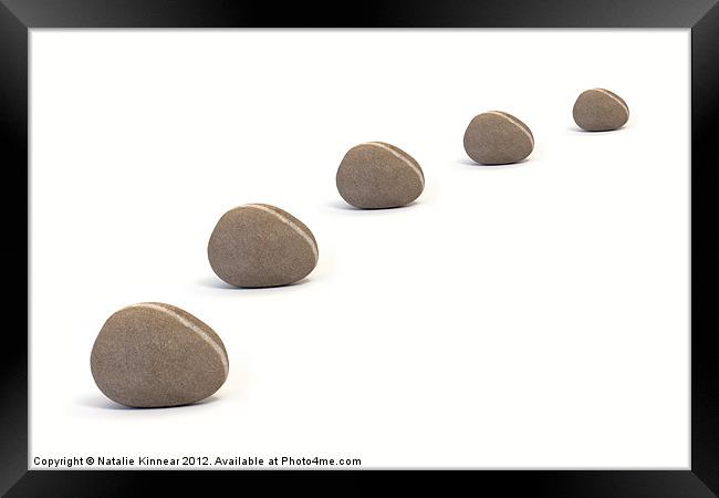 Five Pebbles in an Orderly Queue Framed Print by Natalie Kinnear