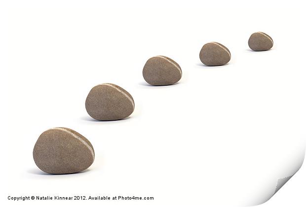 Five Pebbles in an Orderly Queue Print by Natalie Kinnear