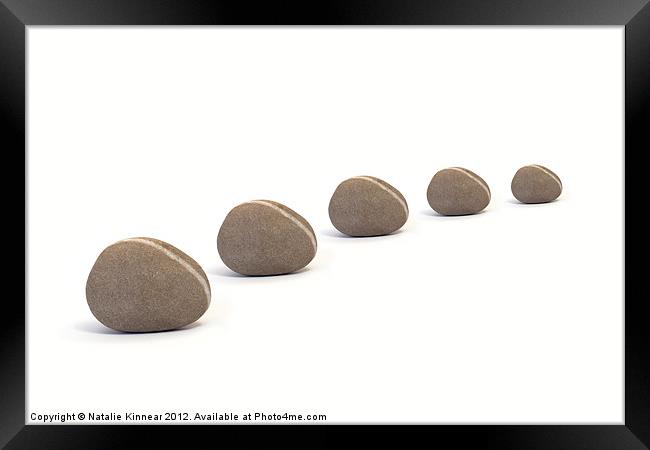 Five Calm Smooth Pebbles Framed Print by Natalie Kinnear