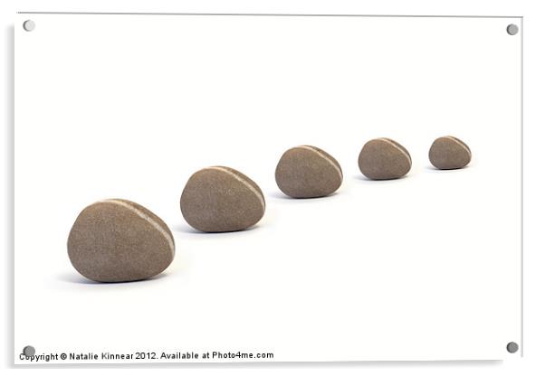 Five Calm Smooth Pebbles Acrylic by Natalie Kinnear