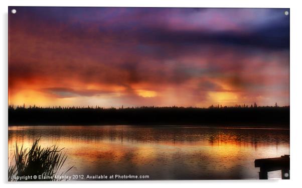 Stormy Sunset Acrylic by Elaine Manley