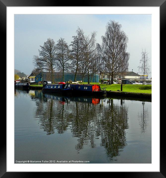 Boats on the River at Ely Framed Mounted Print by Marianne Fuller