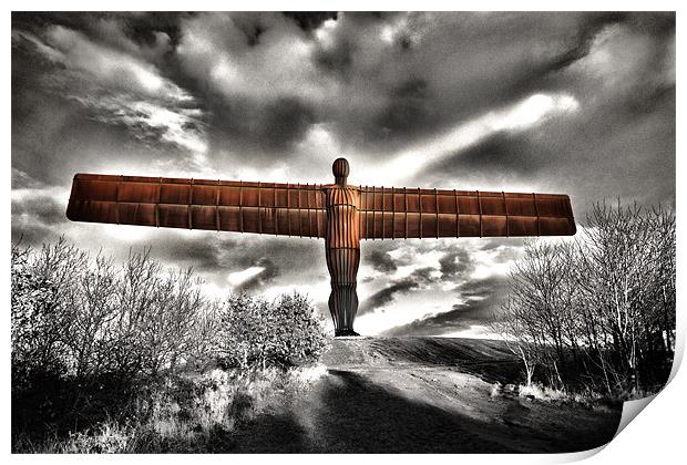 Angel of the North,Rust Print by Kevin Tate