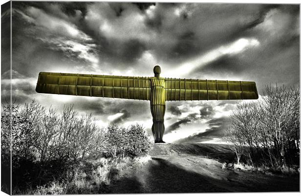 Angel of the North,Lime Canvas Print by Kevin Tate
