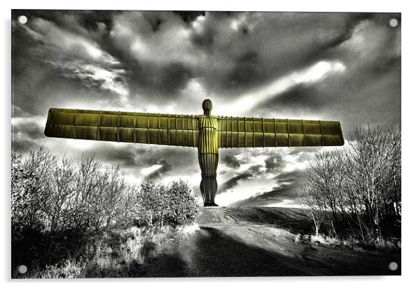 Angel of the North,Lime Acrylic by Kevin Tate